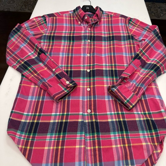 Ralph Lauren Men’s Butto Down Shirt Pony Pink Plaid Long Sleeve Sz S Classic Fit - Picture 4 of 10